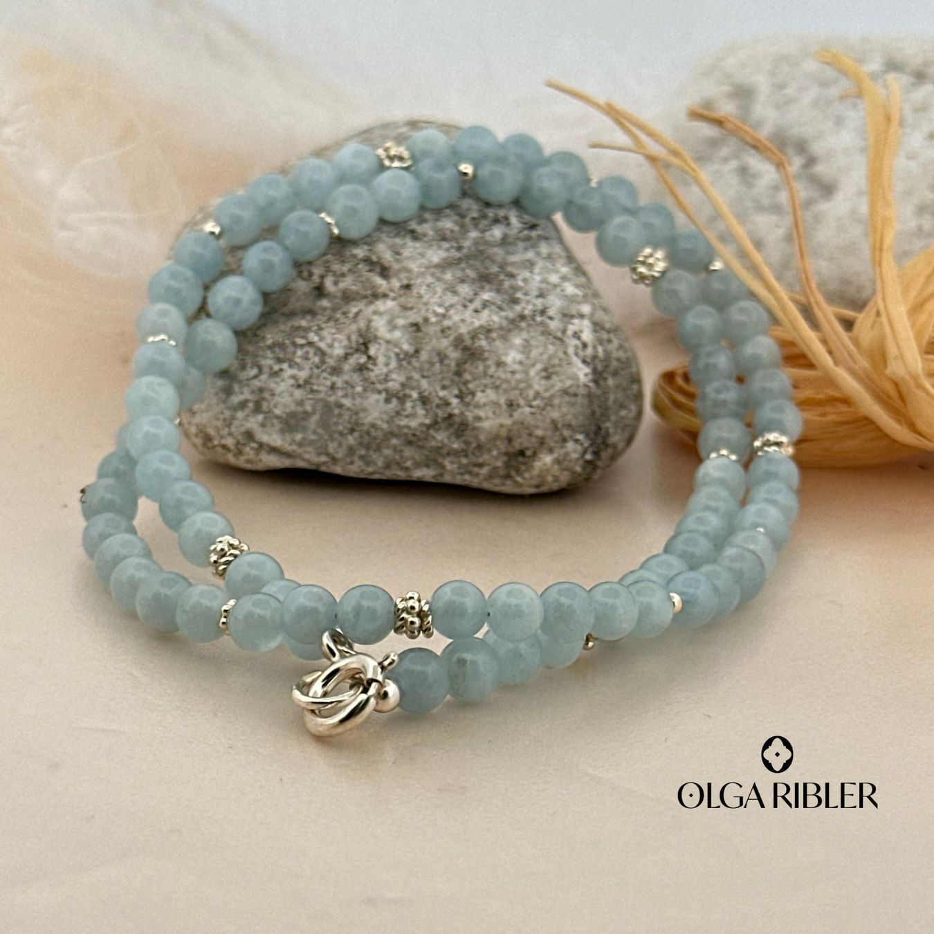 Olga Ribler Catenine: Collier Aquamarin, Silber - 44 cm – Nuovo (secondo la descrizione) da Luzern venduto da byolgaribleroutlet 1