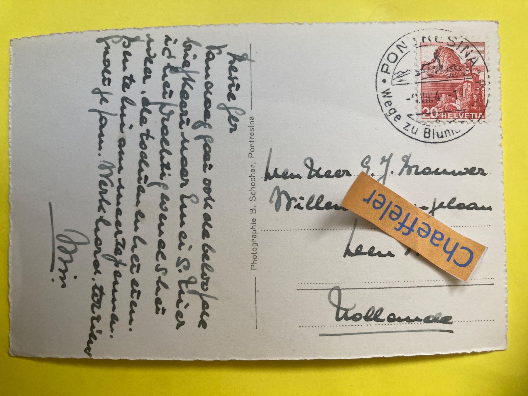 Cartoline postali: 204 Pontresina mit Julierkette – Usato da Zürich venduto da Chaeffeler 1