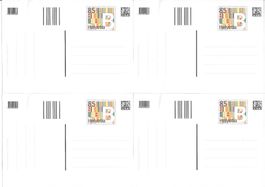 4 Postkarten mit gedruckter Frankatur Fr. -.85, ungebraucht