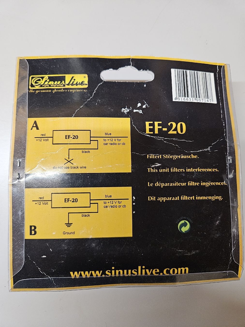 Componenti elettronici: Sinus Live EF-20 Entstörfilter, Neu & Originalverpackt – Nuovo (secondo la descrizione) da St.Gallenkappel venduto da RocknSkull 1