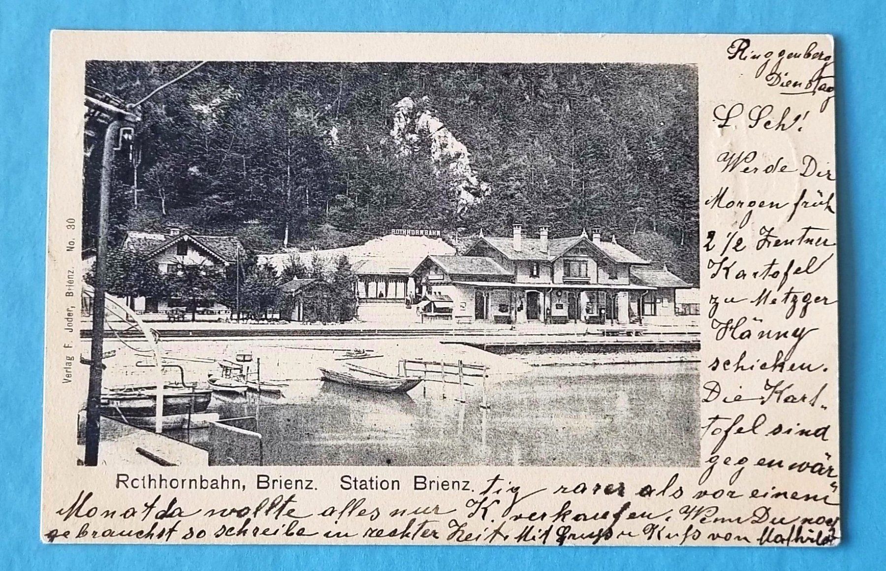 Cartes postales: Brienz - Bahnhof - Station - Rothronbahn - 1904 – D'occasion à Rothrist par RROENK