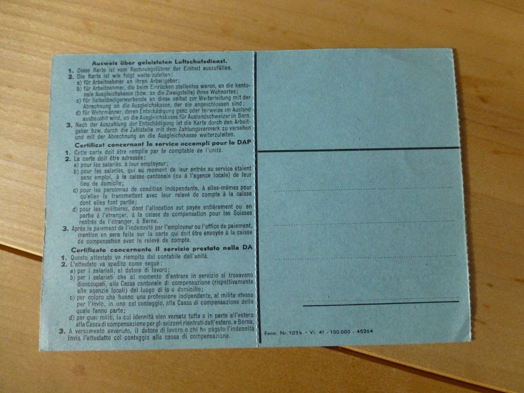 Documenti: Herzogenbuchsee, WK Aufgebot 1941 – Usato da Bettlach venduto da 1saurer 1