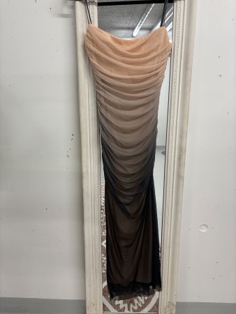 Zara Kleid Gr. S Tüll beige grau Trägerkleid Cocktailkleid