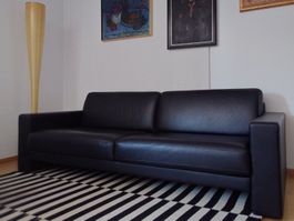 Rolf Benz EGO-G 001  Dreisitzer Couch / Nappalleder, schwarz