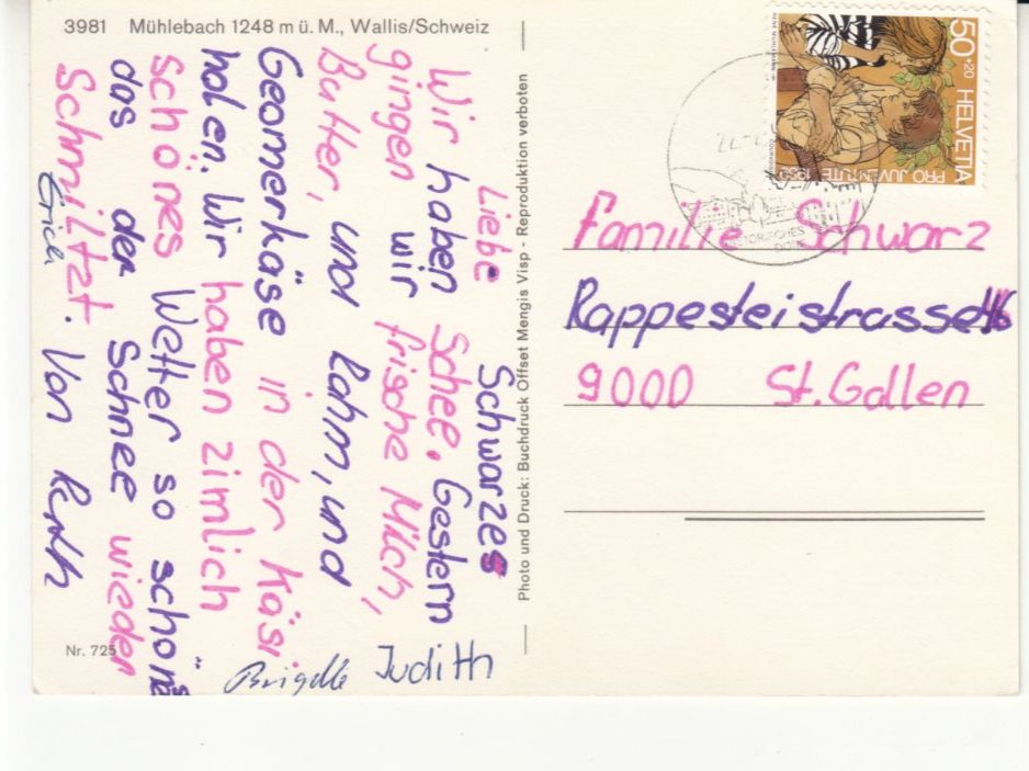 Cartoline postali: Mühlebach 1990 – Usato da Bürglen TG venduto da StampGraf 1