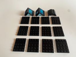 LEGO - SCHWARZE - SCHARNIER - PLÄTTLI