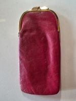 Vintage Brillenetui Etui Gold Leder rot