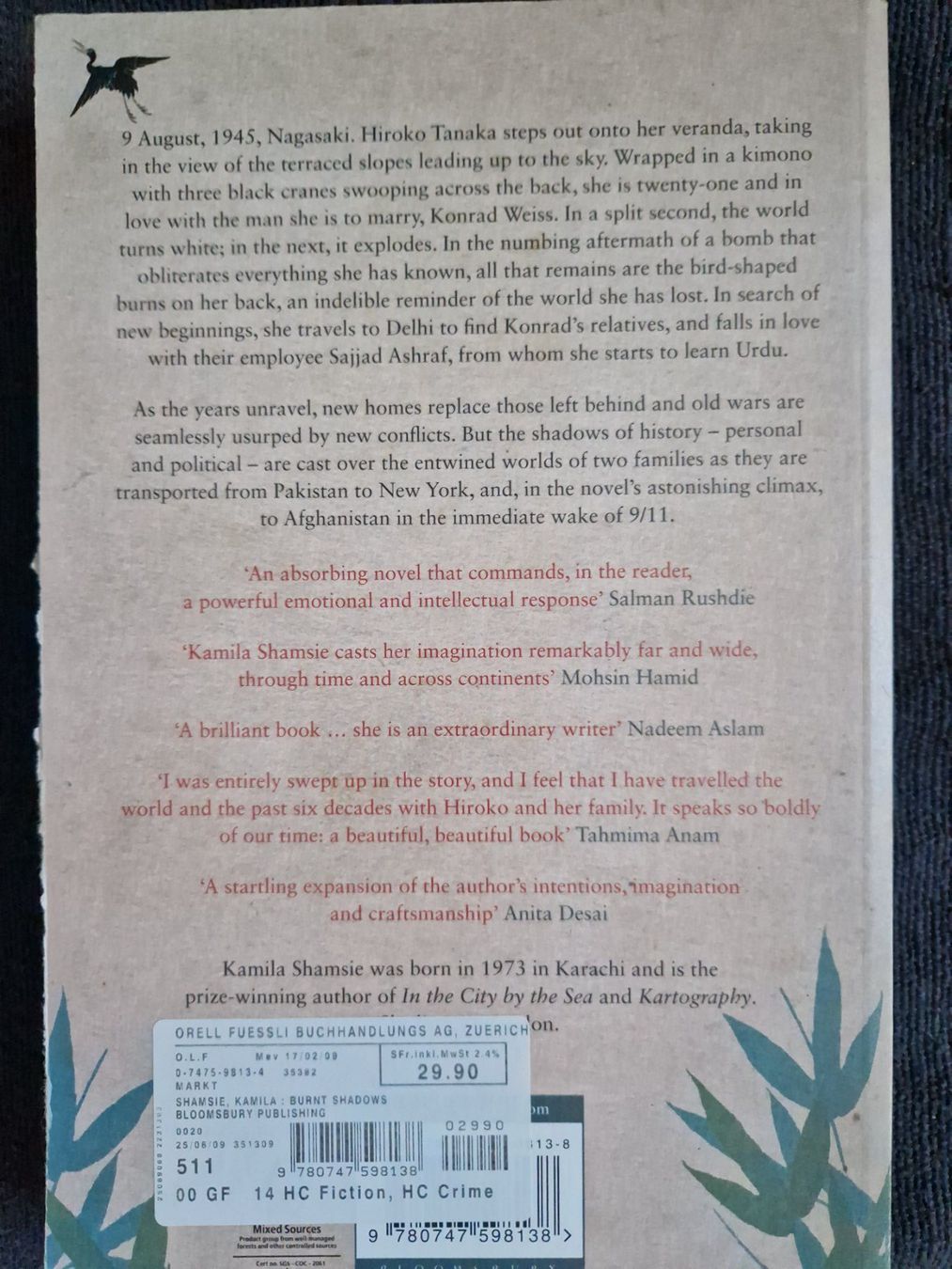 Libri: Kamila Shamsie Burnt Shadows – Usato da Neuhausen am Rheinfall venduto da Alchimista 1