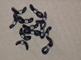 12 Stück Brillenschlaufen, Brillenkettenhalter, schwarz