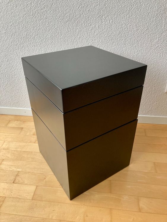 Furinno Beistelltisch Mit Stauraum – Design In Espresso/Schwarz, Maße 39,4 X 40,6 X 39,4 Cm
