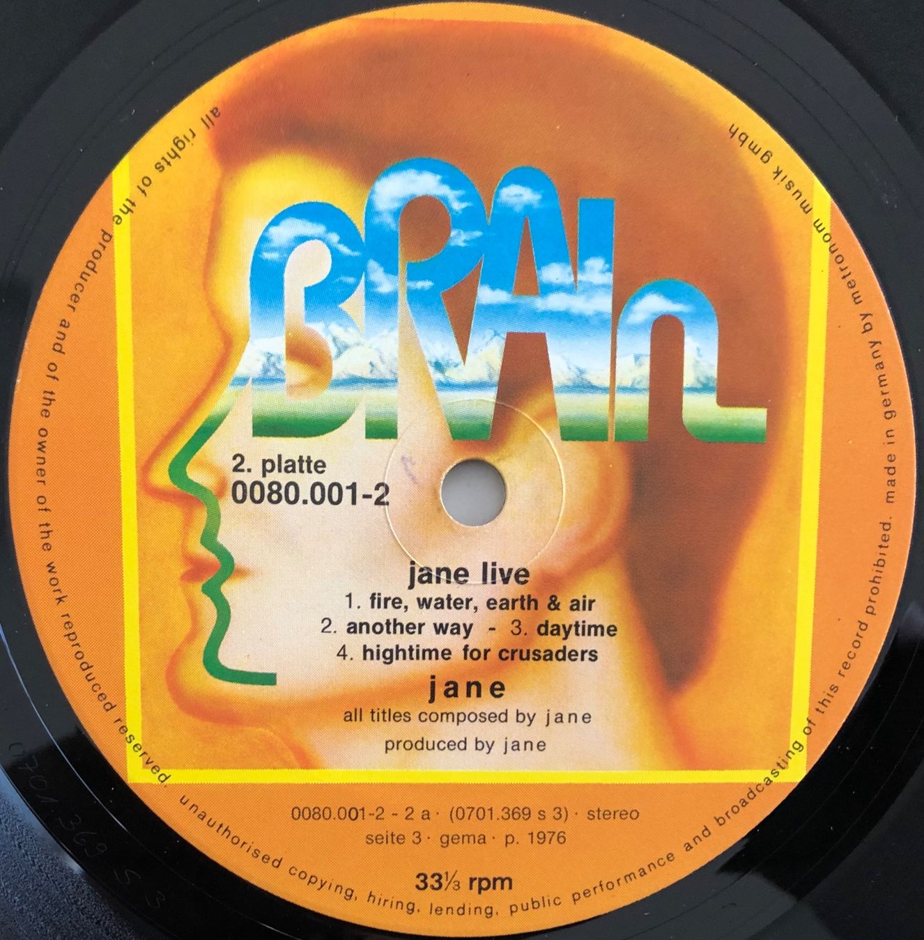 Schallplatten: JANE - JANE LIVE – Gebraucht aus Poliez-Pittet von Newtown-Records 3