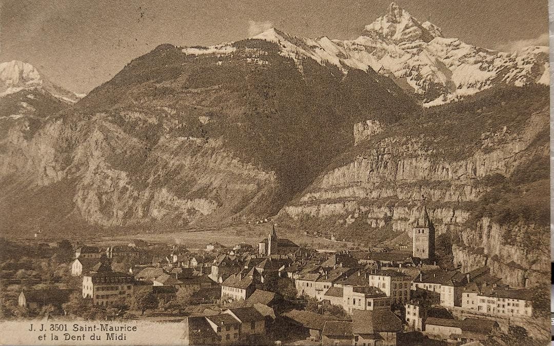 Cartoline postali: SAINT-MAURICE & la Dent du Midi - 1913 – Usato da Delémont venduto da Domdom1