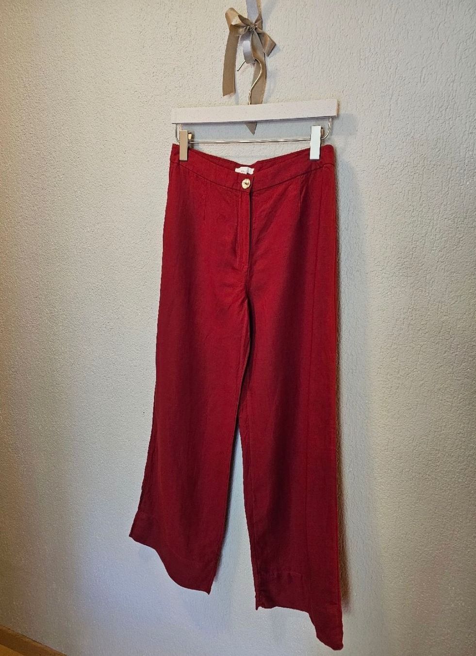 H&M Hosen: Rote H&M Leinen Hose Grösse 40 - passt 38 – Gebraucht aus Neerach von topshotta