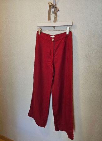Rote H&M Leinen Hose Grösse 40 - passt 38