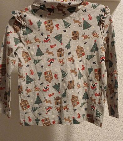 Langarmshirt mit Weihnachtsmuster gr.110
