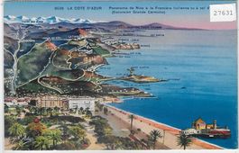 Panorama de Nice - La Cote d'Azur Litho