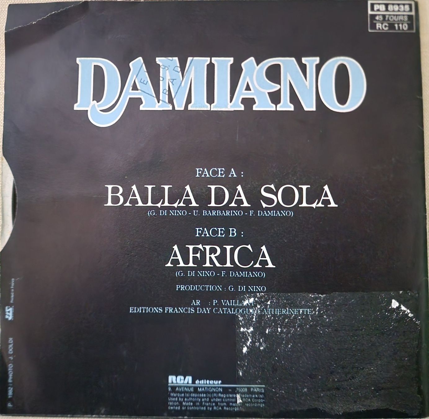 Schallplatten: Damiano Single – Balla Da Sola – Gebraucht aus Root von atelier22 1
