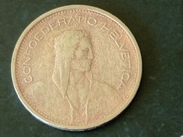 Pièce 5 Francs Confédération Helvétique 1968 état usagé