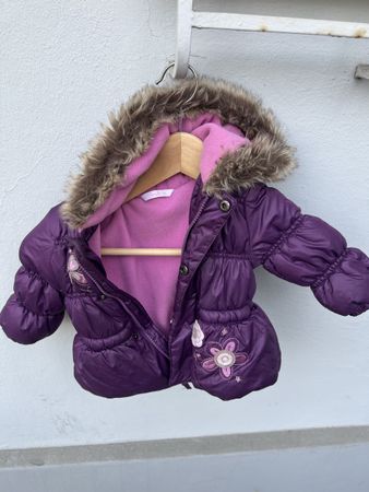 Winterjacke Smile lila mit Kapuze Grösse 74 gepflegt