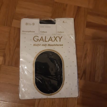 Neue Galaxy Strumpfhose, Grösse 8 1/2 - 9, Schwarz, Vinta...
