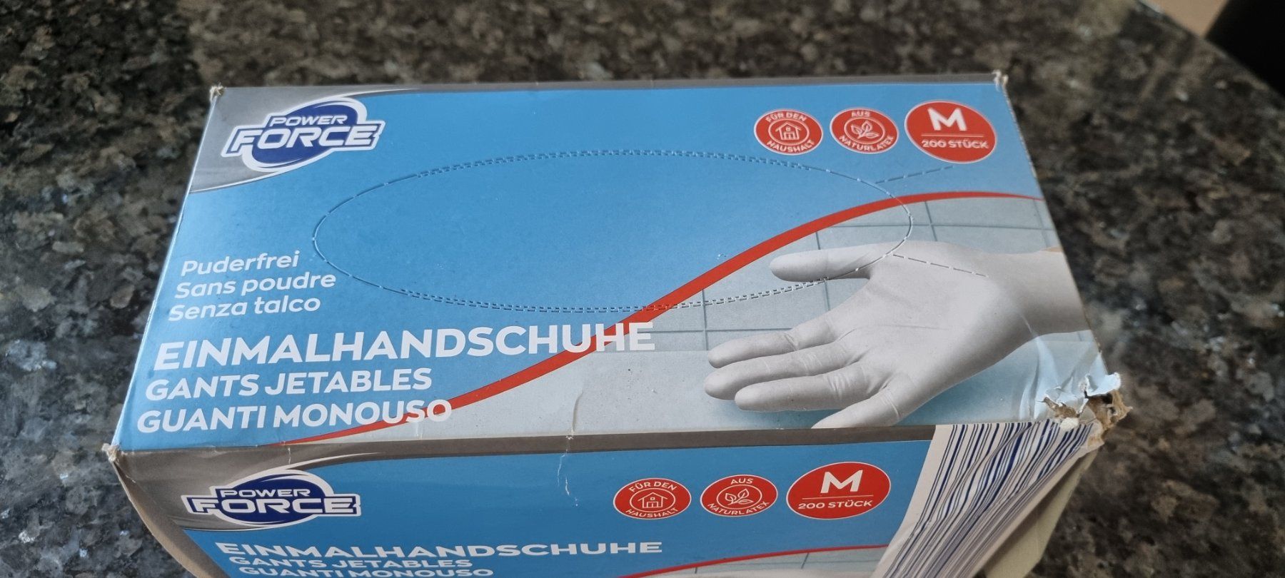 Guanti & manicotti: Power Force Einmalhandschuhe Grösse M 200 Stk ungeöffnet – Nuovo (secondo la descrizione) da egliswil venduto da Maggy6