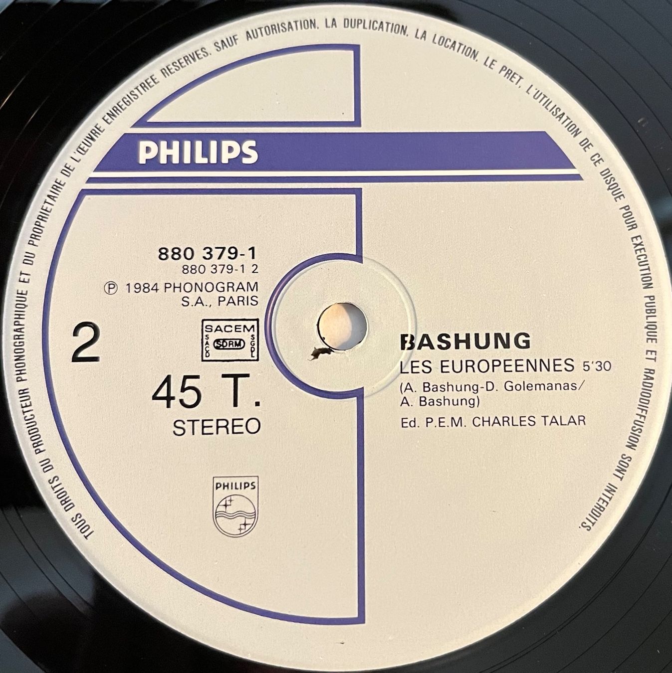 Schallplatten: BASHUNG - S.O.S. AMOR / LES EUROPEENNES - MAXI-SINGLE – Gebraucht aus Bussigny von vinyl-pas-cher 3