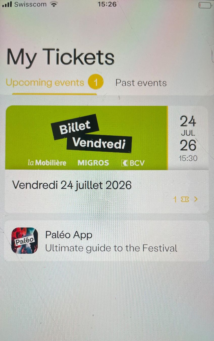 Tickets: PALEO 24.07.26 (Vendredi/Freitag) – Gebraucht aus Pregassona von REEUP 2