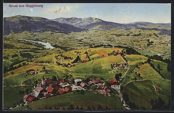 Ansichtskarten: AK Guggisberg /Bern, Gesamtansicht, 1919 – Gebraucht aus Berlin von bartko-reher
