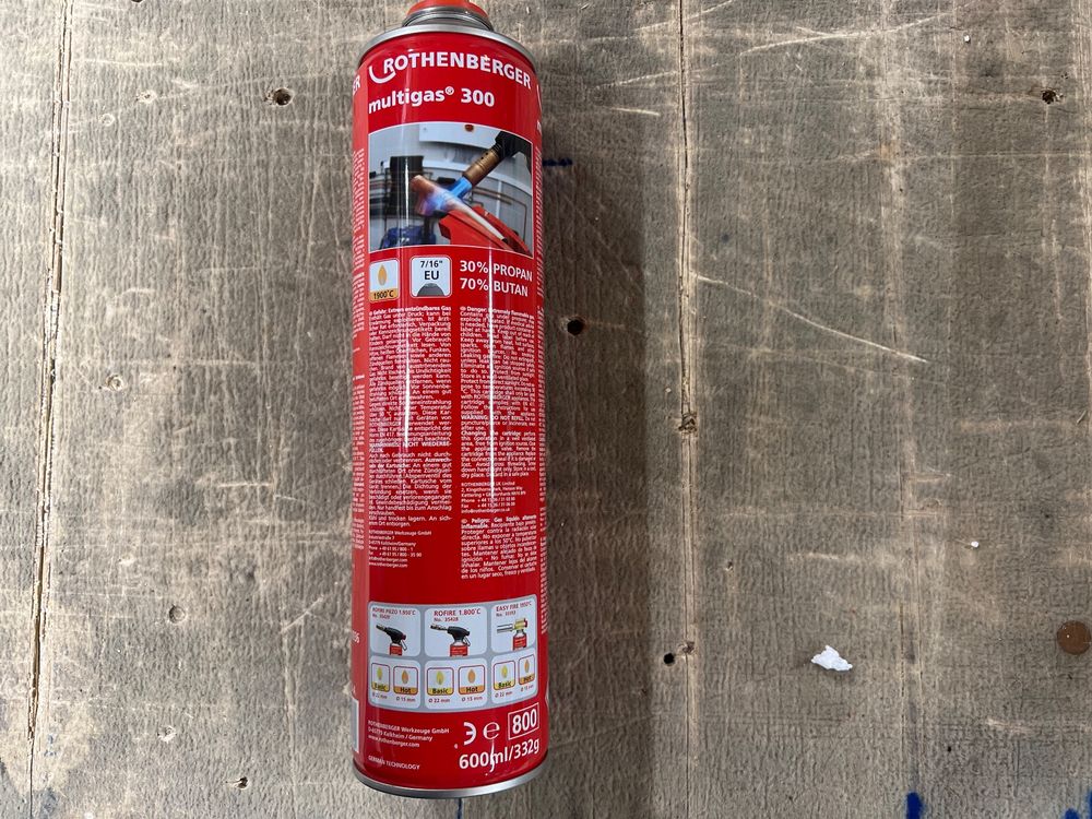 Cartucce Gas Multigas 300 ROTHENBERGER - 4 Pezzi, Miscela Propano/Butano