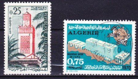 Tutti i francobolli: 2 Timbres Algérie - 1962-1970 - Obl. – Usato da Blonay venduto da Leglaude_01