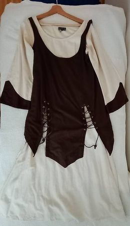 Mittelalter Kleid Baumwolle Leinen Grösse S/M