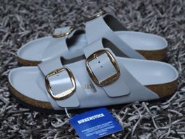 Birkenstock, Arizona Big Buckle, Gr.40, Leder, grau, NEU