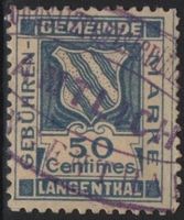 seltene 50 Centimes Fiskalmarke von LANGENTHAL