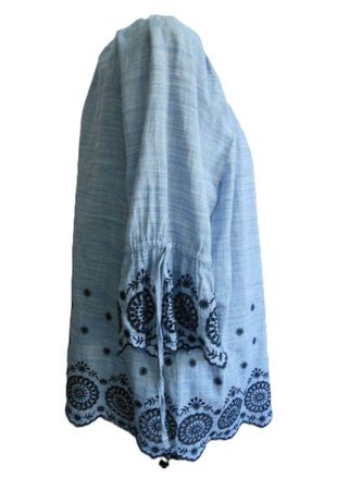 sMasse Gr. 44 46 s.OLIVER Tunika weiss blau gestickte Blumen