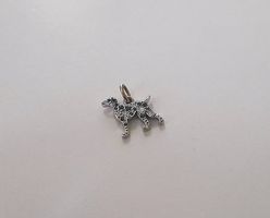 Dodo pomellato ciondolo "dalmata" in oro bianco 18K diamanti
