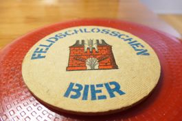 Bierdeckel Feldschlösschen 1. Stück (ca. 1950) 4mm dick