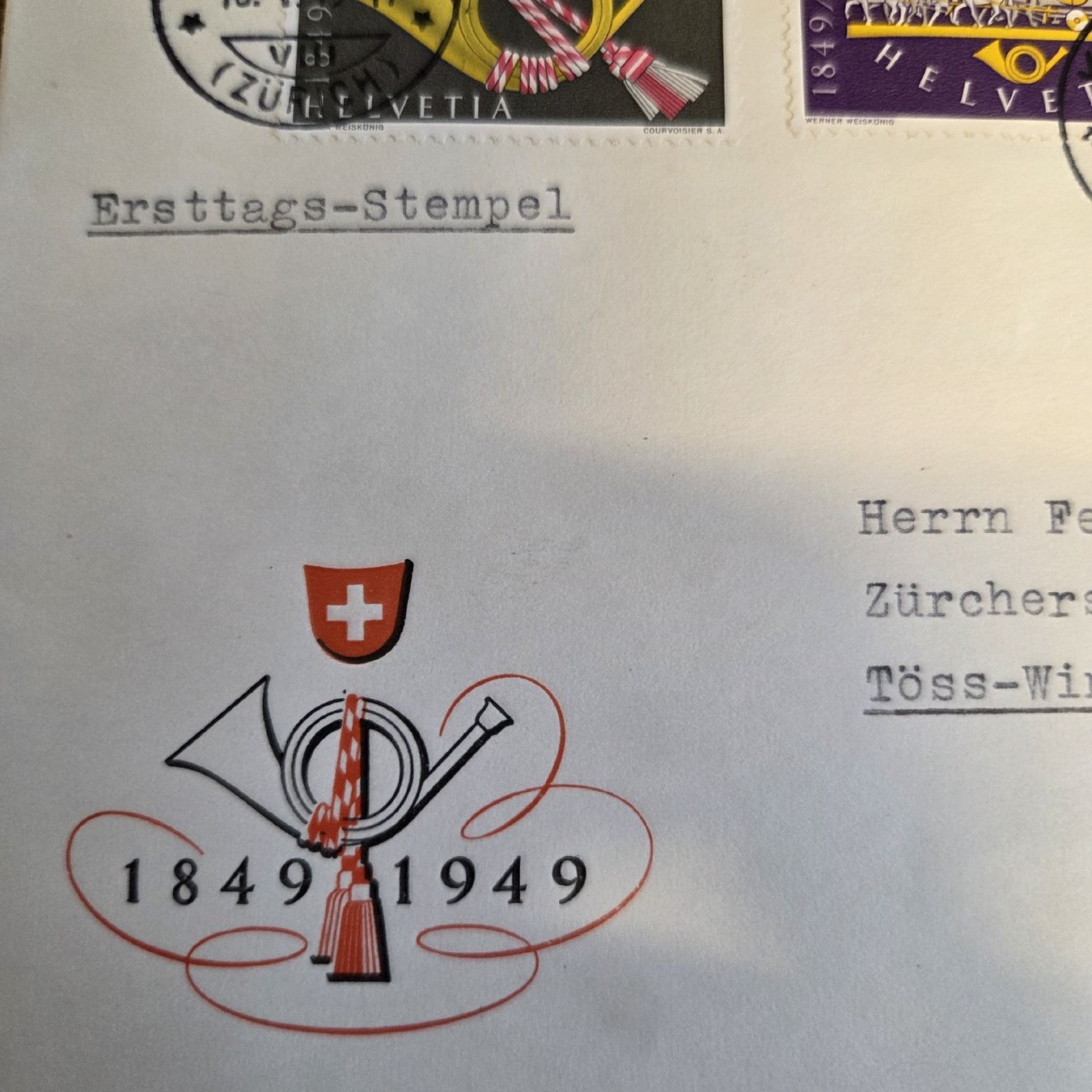 Tutti i francobolli: Schweizer Briefmarken- Ersttagsbrief 1949 TOP.. – Usato da Stans venduto da Ducati16 4