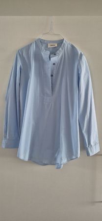 Cartoon Hemd-Bluse Gr. 36 Hellblau Baumwolle Top Zustand!
