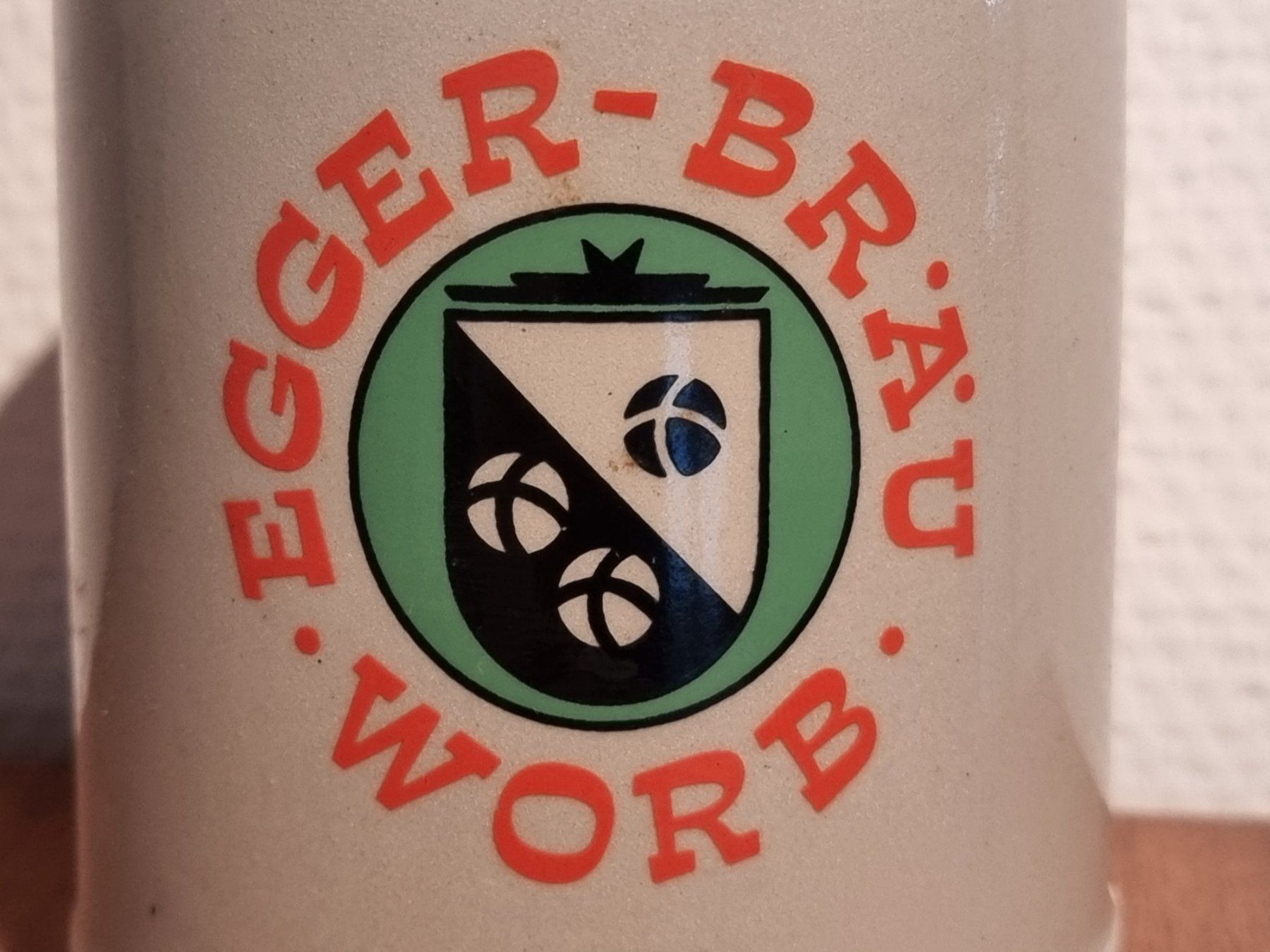 Bicchieri: Egger Bräu Worb Steingut Bierkrug / Humpen – Usato da Lommis venduto da 0815undmehr 1