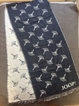 Joop Schal blau weiss mit Muster neuwertiger Zustand