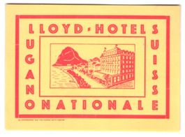 Kofferaufkleber Lugano, Lloyd-Hotel Nati