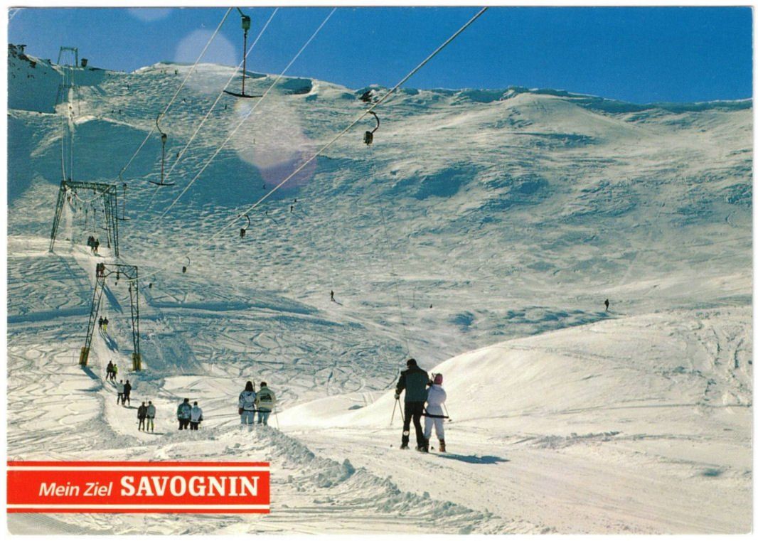 Cartoline postali: Savognin - Skilift Laritg – Usato da Binningen venduto da Mountainrider