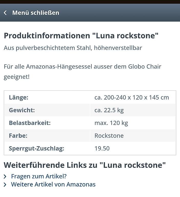 Hamac: Hängematte Luna Rock Stone – D'occasion à Locarno par ama_7bm7 1