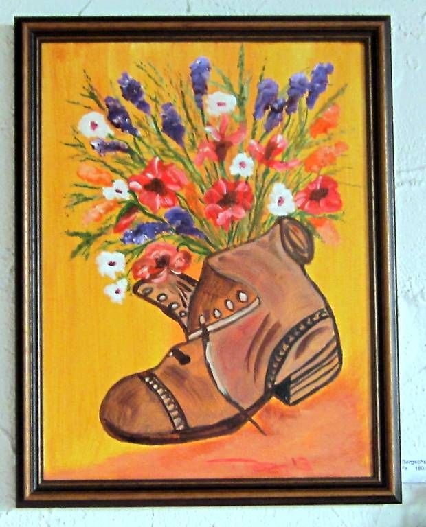 Dipinti: Bergschuh Öl auf Leinwand – Nuovo e nell'imballaggio originale da Eschenbach venduto da Alicekunst 1