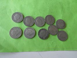 Schweiz 1879-1908, Konvolut 10 Stück 10-Räppler