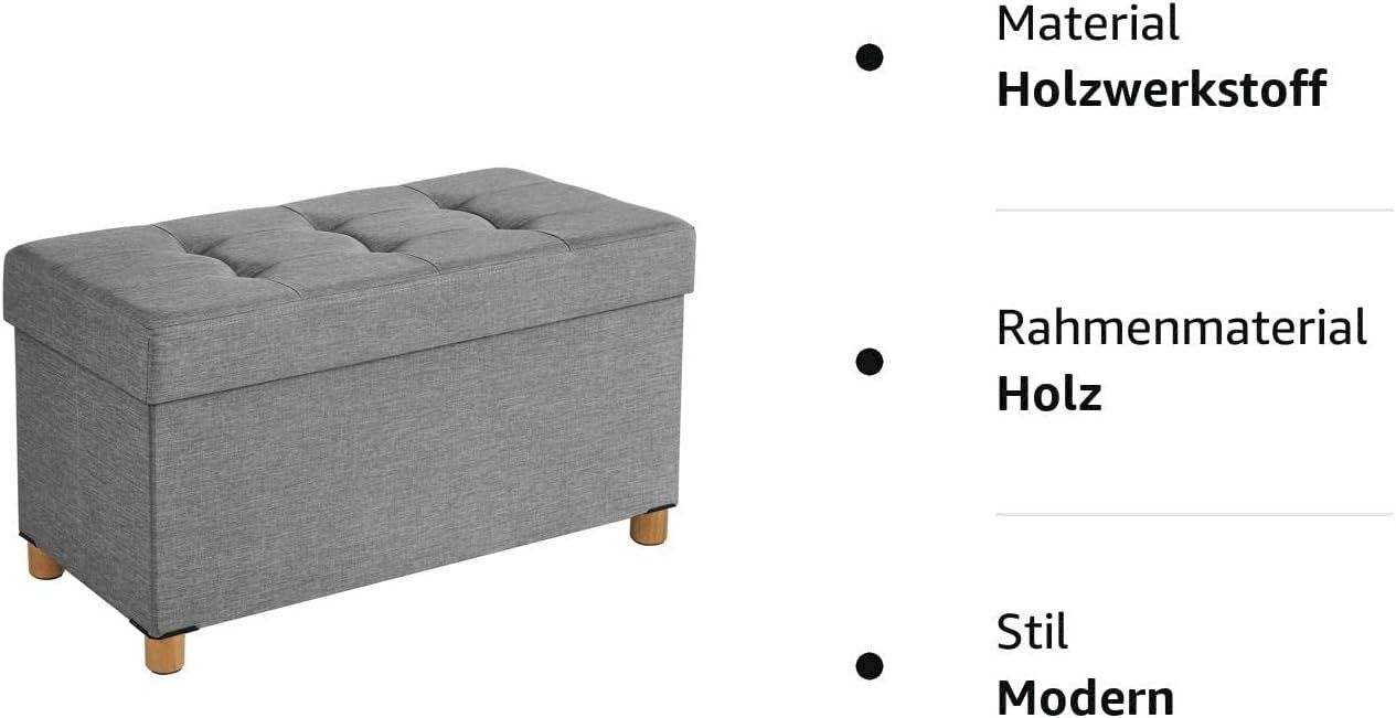 Panchine: SONGMICS Sitzbank Hellgrau – Nuovo e nell'imballaggio originale da Bottighofen venduto da zaap 8