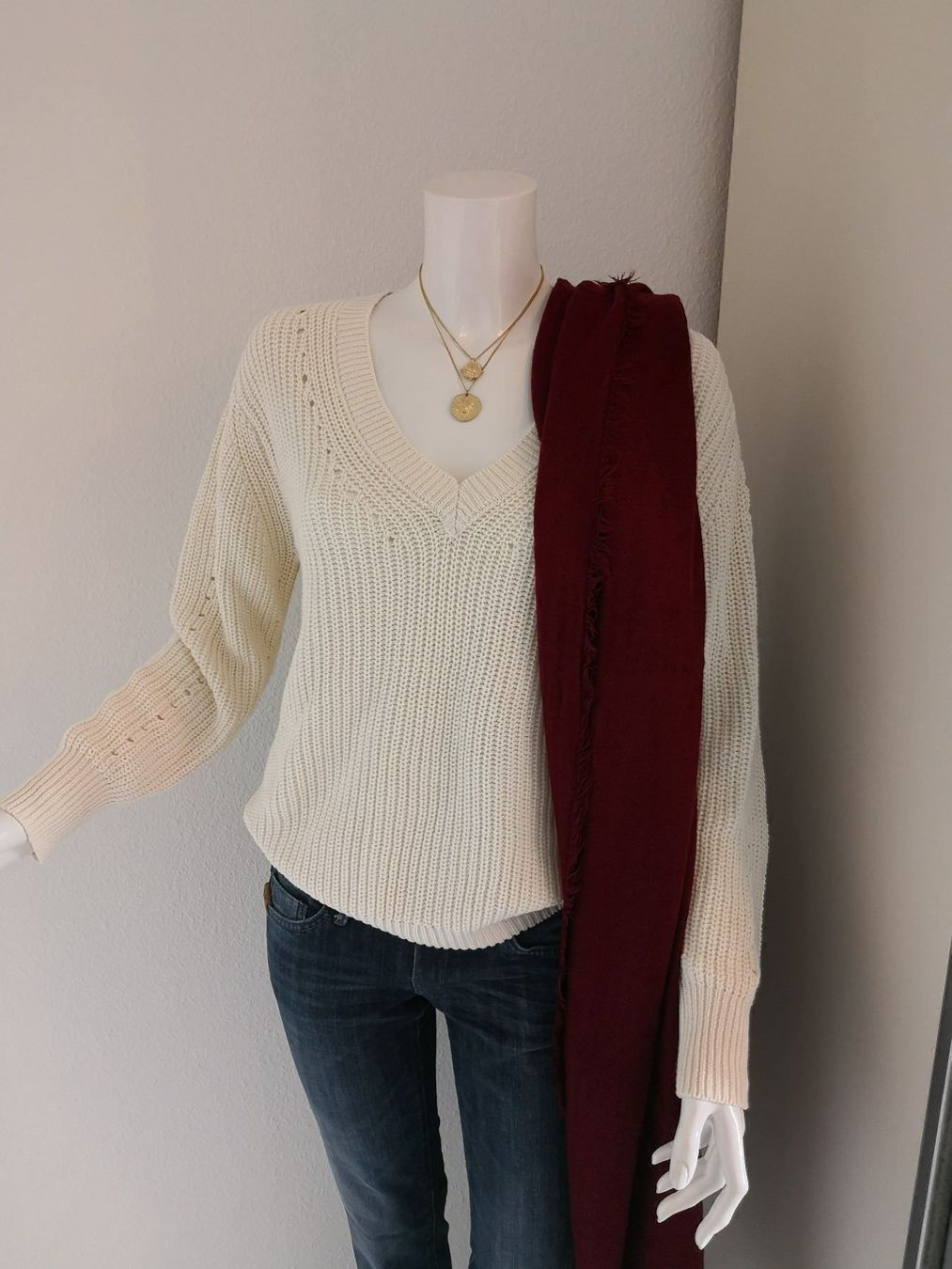 Mango Pulls & Sweat-shirts: 🤩MANGO STRICK PULLOVER ECRU & V-SCHNITT NEU & D&G P. – Neuf (Voir description) à Olten par Naja-Twins-Twins 3