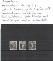 Abarten : Freimarken Nr.148 ll , stark versch. Rot-Aufdruck