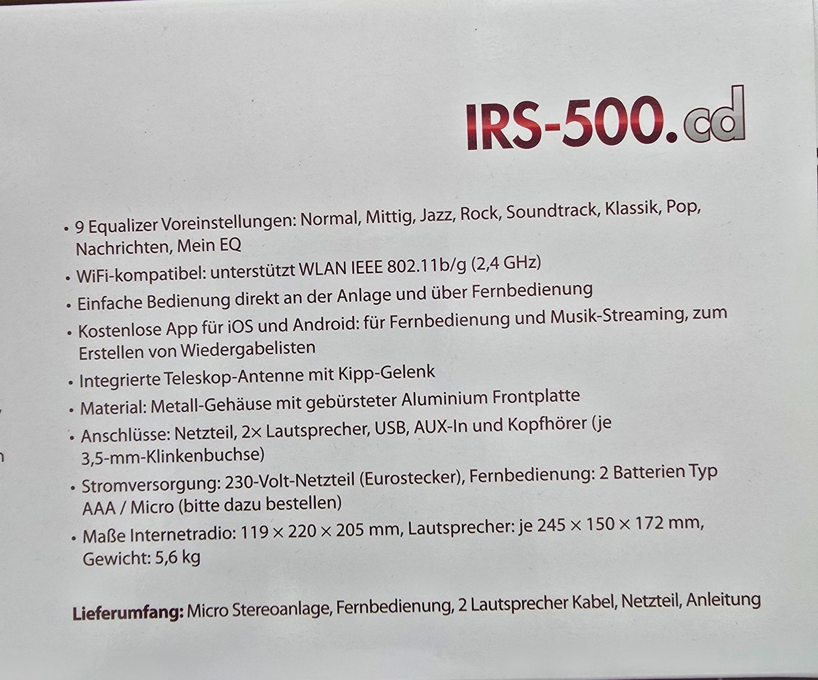 Lettore multimediale & Streamer: Micro-Stereoanlage mit Web-Radio, DAB+, FM, Bluetooth u.s.w. – Usato da Urtenen-Schönbühl venduto da 3322Diego 2