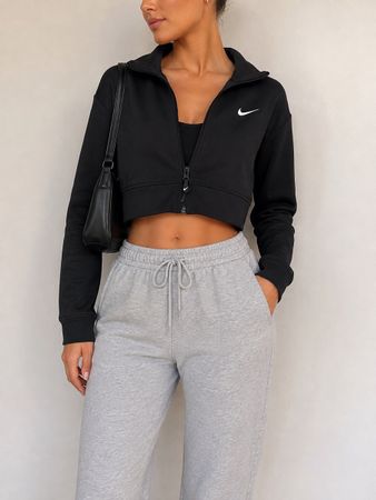 Nike Cropped Trainingsjacke Schwarz